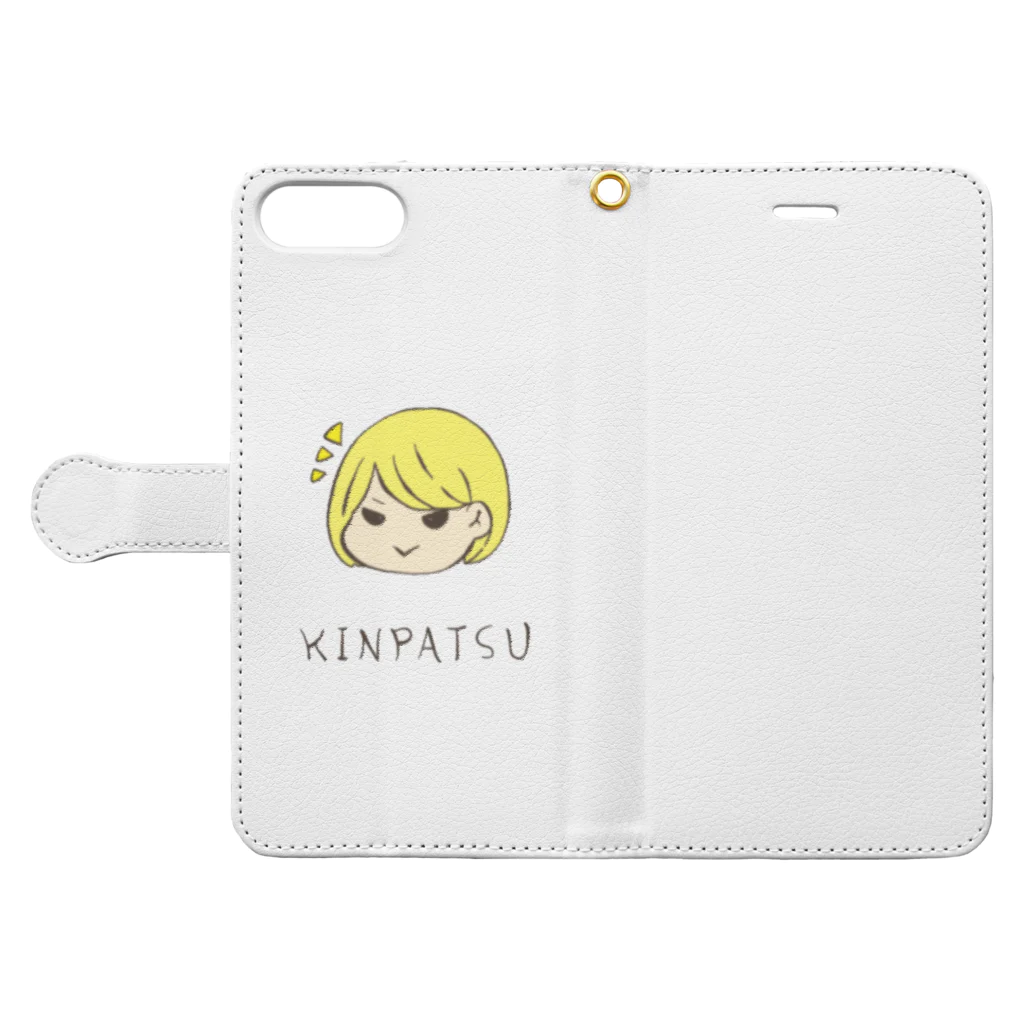 Tubaki0930の金髪ボブちゃん Book-Style Smartphone Case:Opened (outside)