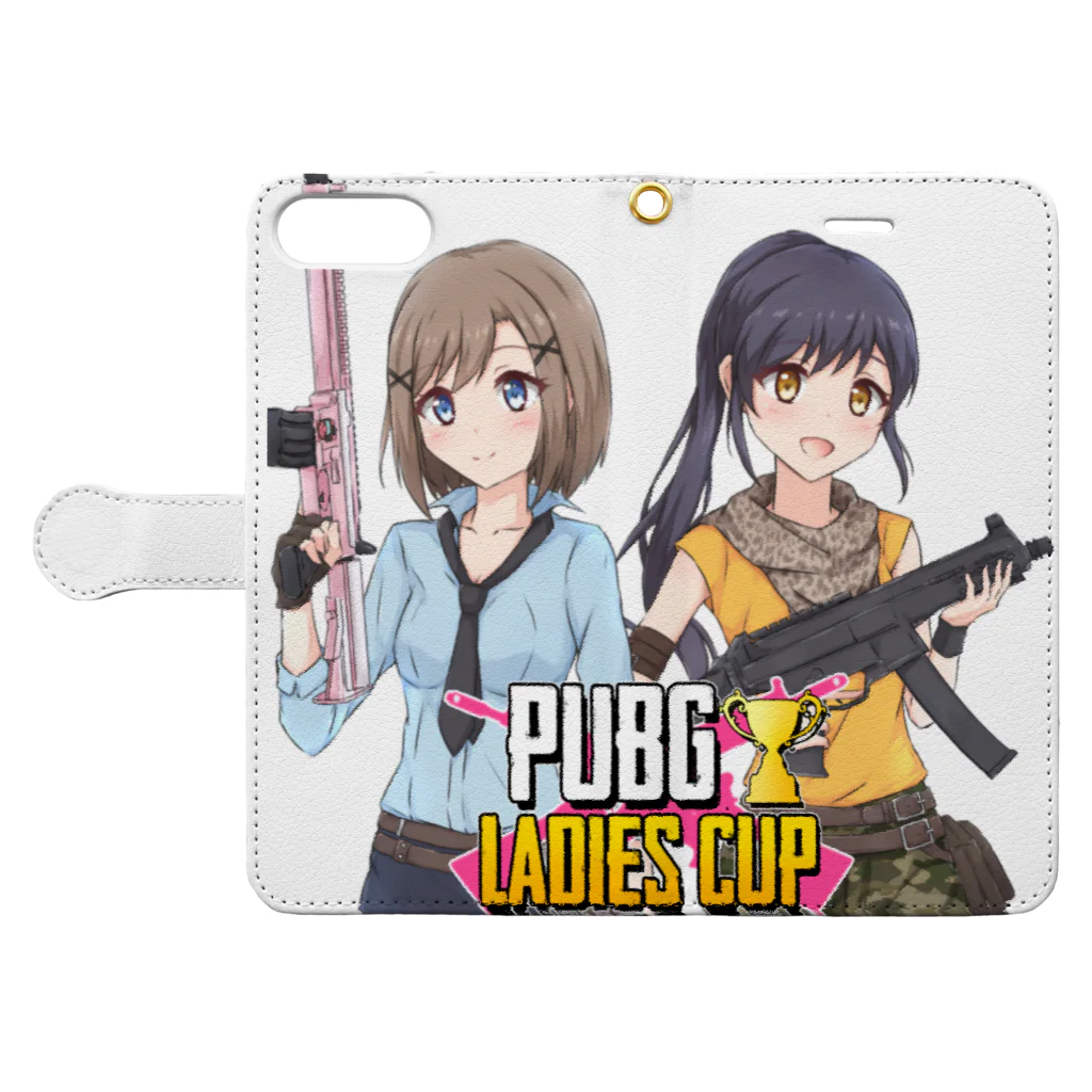 つまもん🍀*【Vtuber】のつまもんグッズ「LADIES CUP」 手帳型スマホケースを開いた場合(外側)