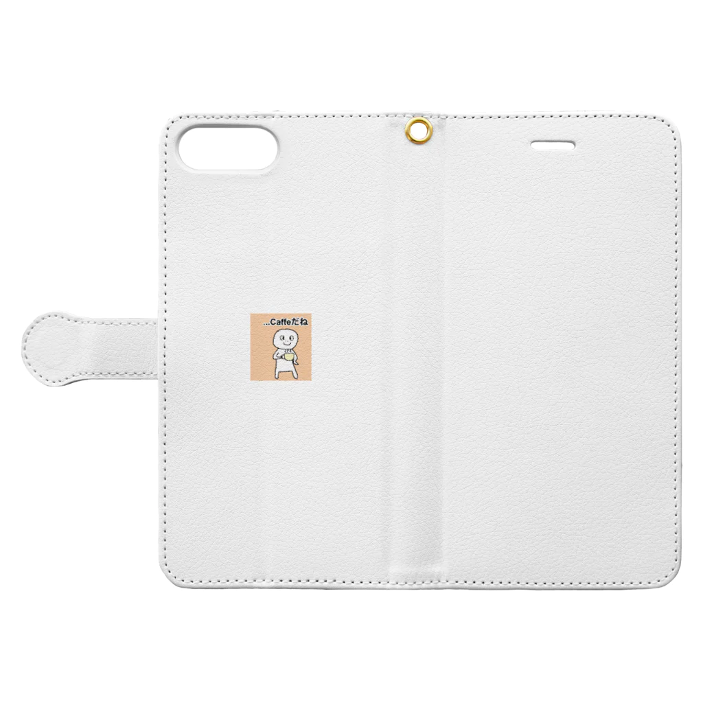 理系、技術系、エンジニアショップのディープラーニングくん１ Book-Style Smartphone Case:Opened (outside)