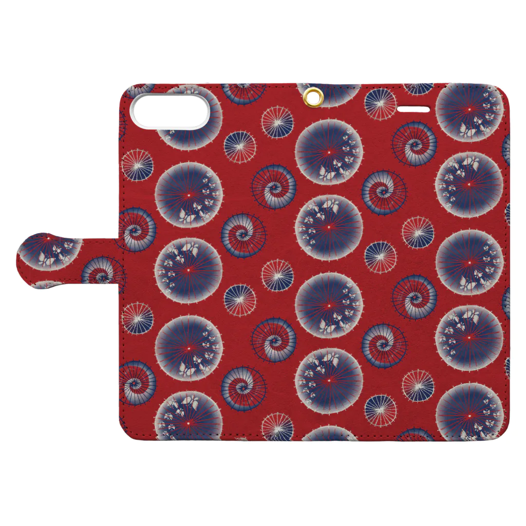 IZANAMI by Akane Yabushitaの【日本レトロ#15】和傘 Book-Style Smartphone Case:Opened (outside)