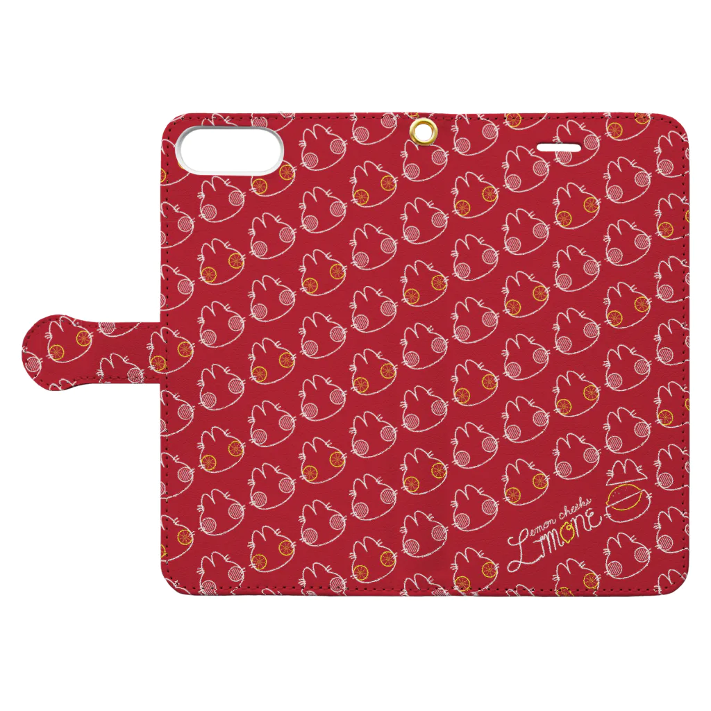 Hidzuki Kaoruのリモーネちゃんシルエット･RED Book-Style Smartphone Case:Opened (outside)