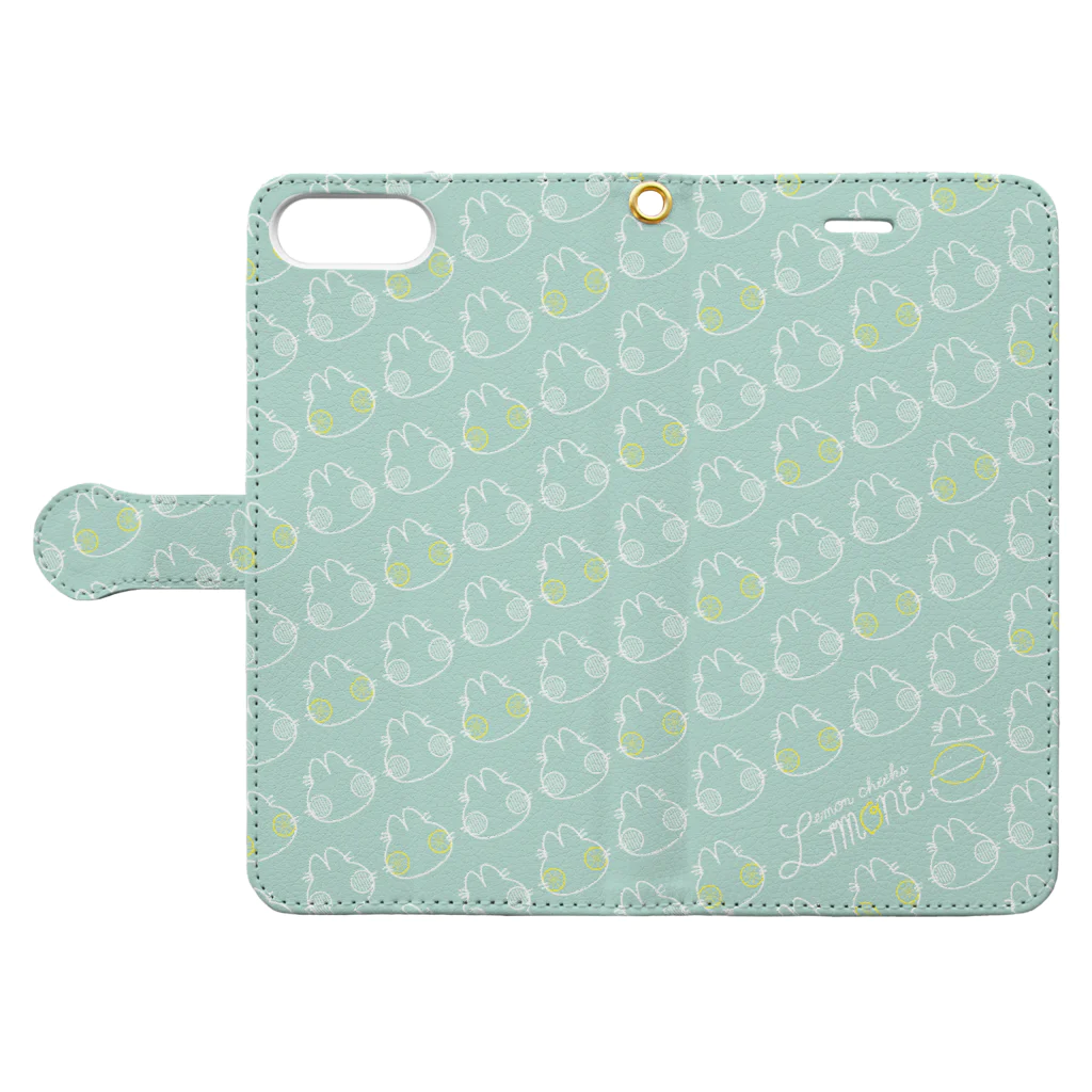 Hidzuki Kaoruのリモーネちゃんシルエット･MINT Book-Style Smartphone Case:Opened (outside)