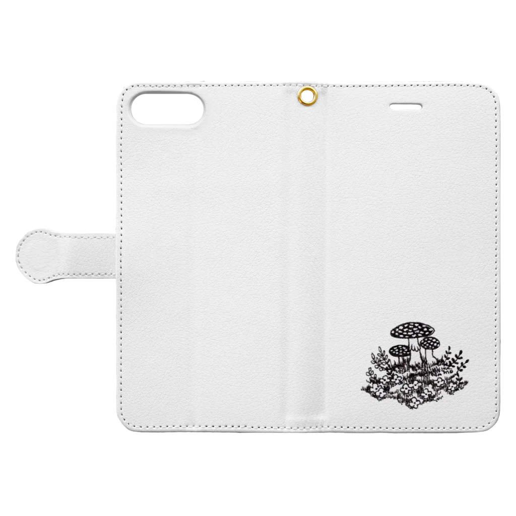 どろーいんぐ屋の小家族 Book-Style Smartphone Case:Opened (outside)