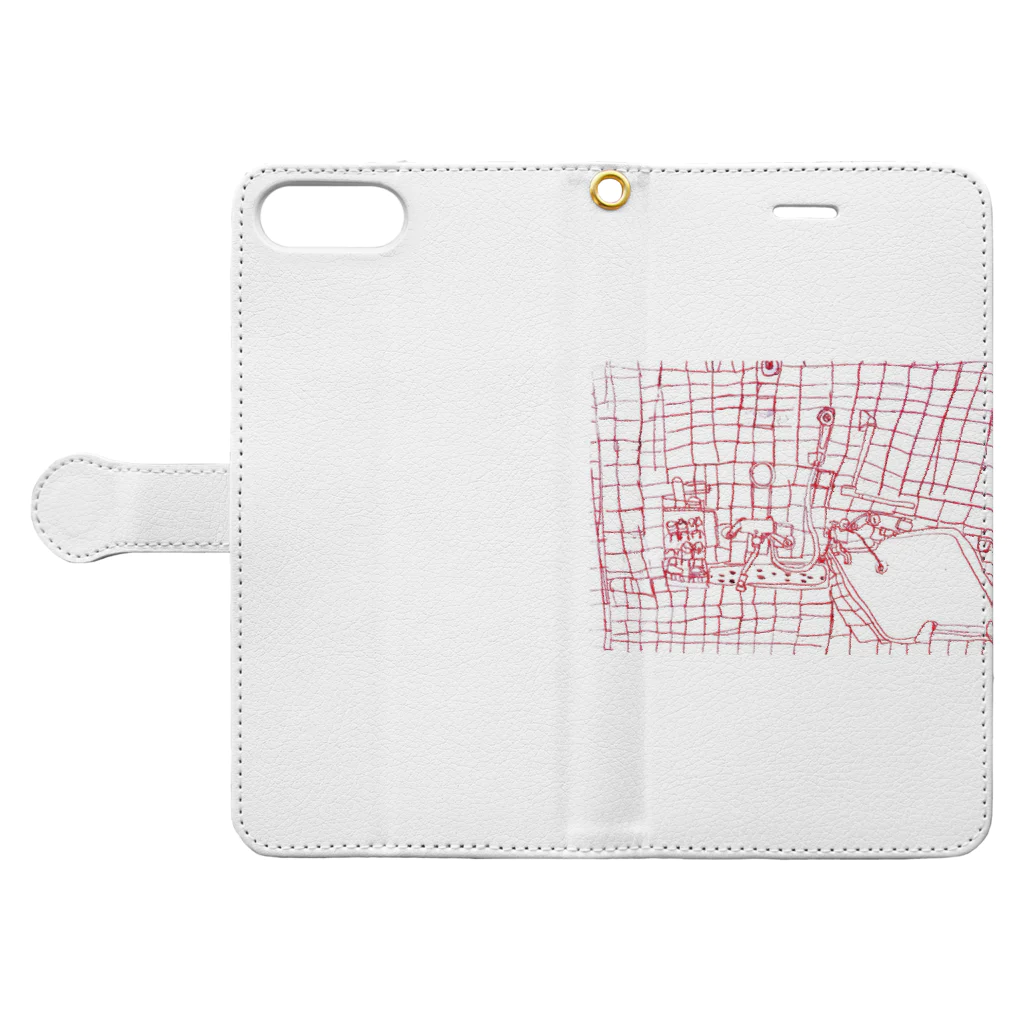 zeenの実家のお風呂 Book-Style Smartphone Case:Opened (outside)