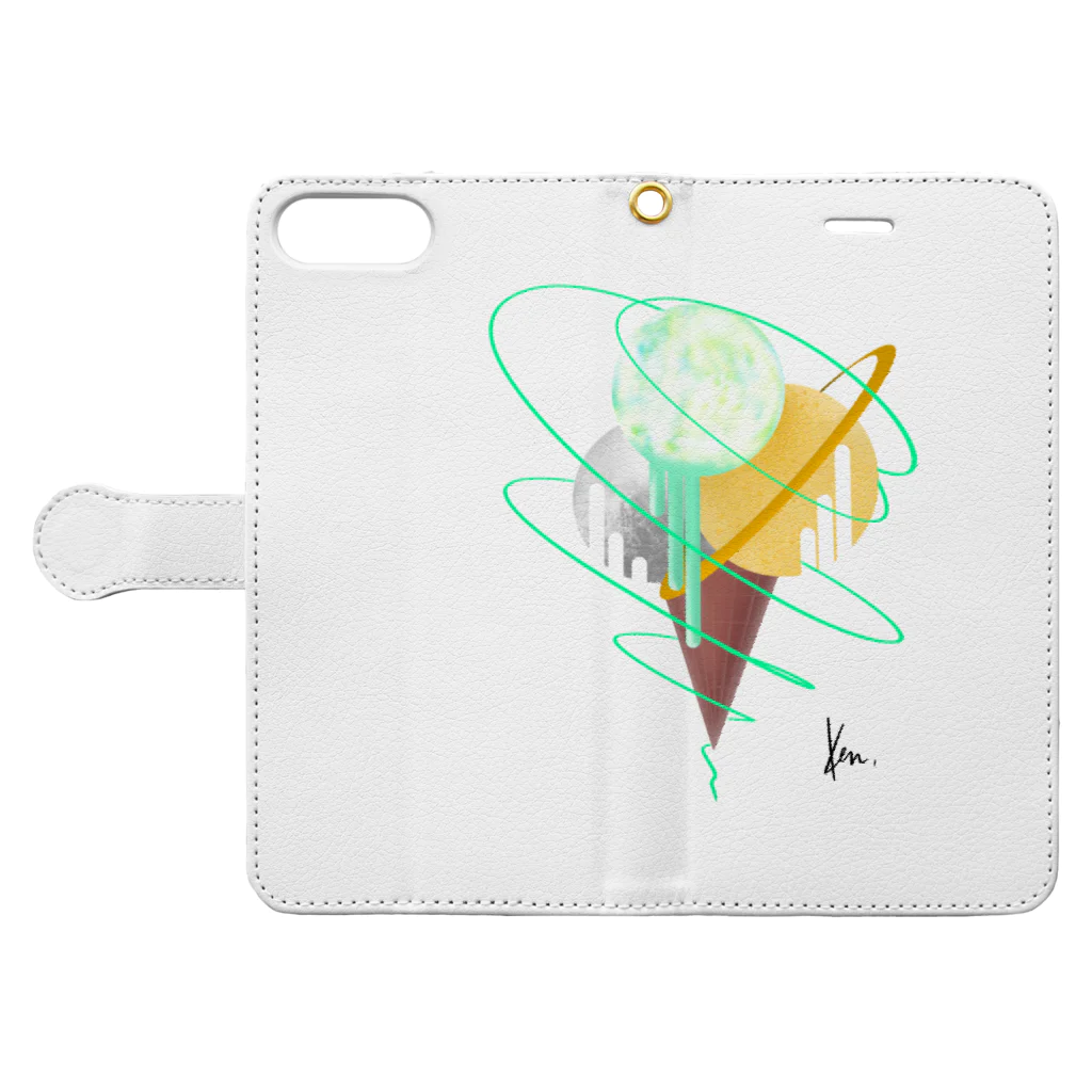 LuckySunnyDaySTOREのSweet planet  Book-Style Smartphone Case:Opened (outside)