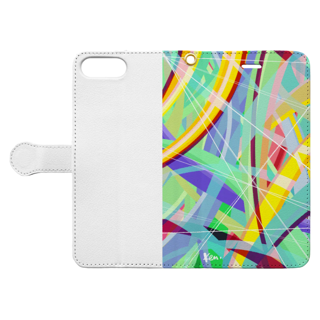 LuckySunnyDaySTOREのPastel liner  Book-Style Smartphone Case:Opened (outside)