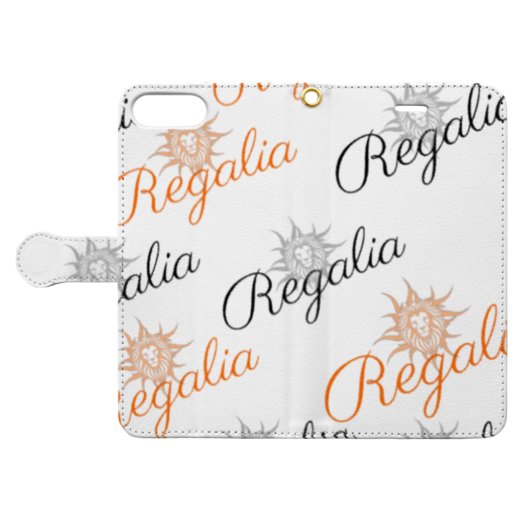 REGALIAのRegalia モノグラム 手帳型スマホケースを開いた場合(外側)