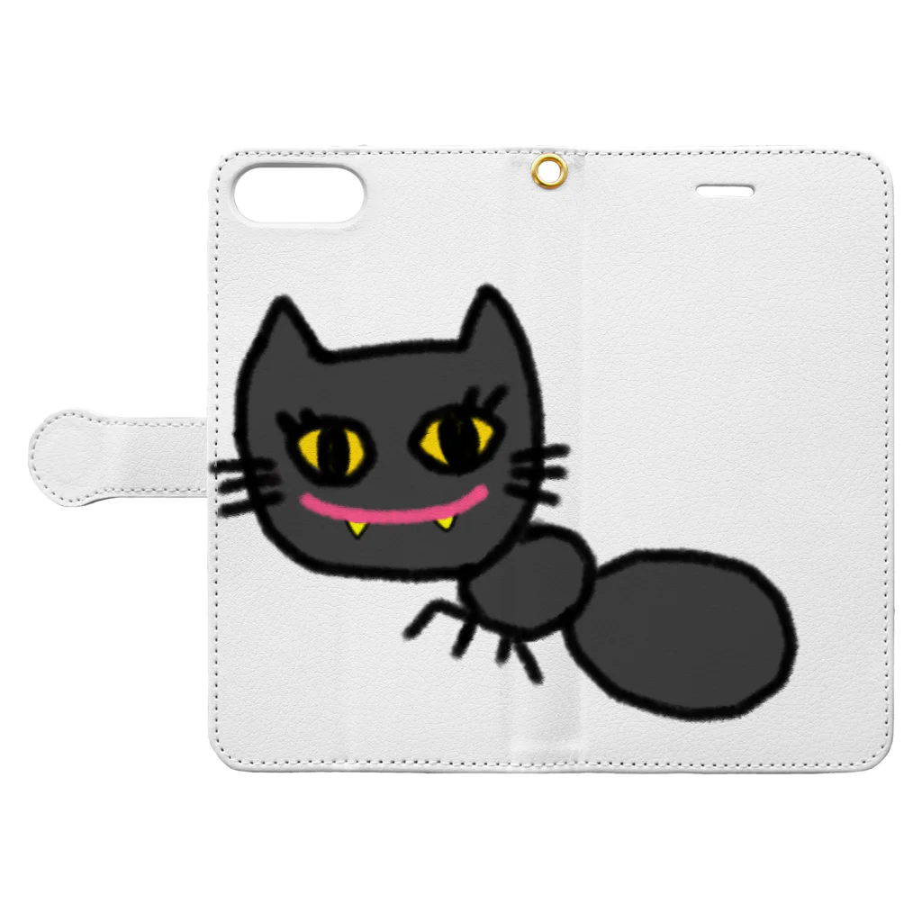 nyakkiのありねこ Book-Style Smartphone Case:Opened (outside)