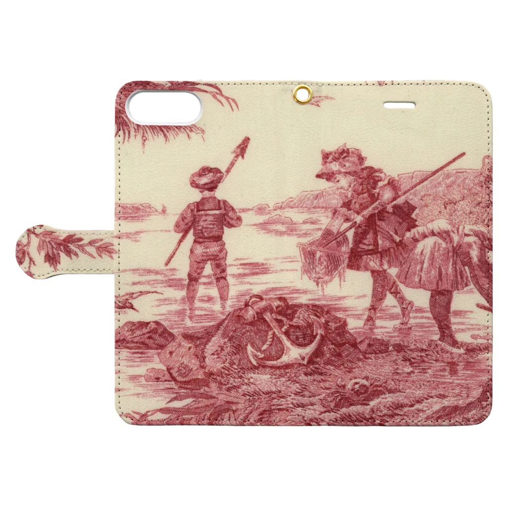 J. Jeffery Print Galleryのトワルドジュイ Toile de Jouy Book-Style Smartphone Case:Opened (outside)