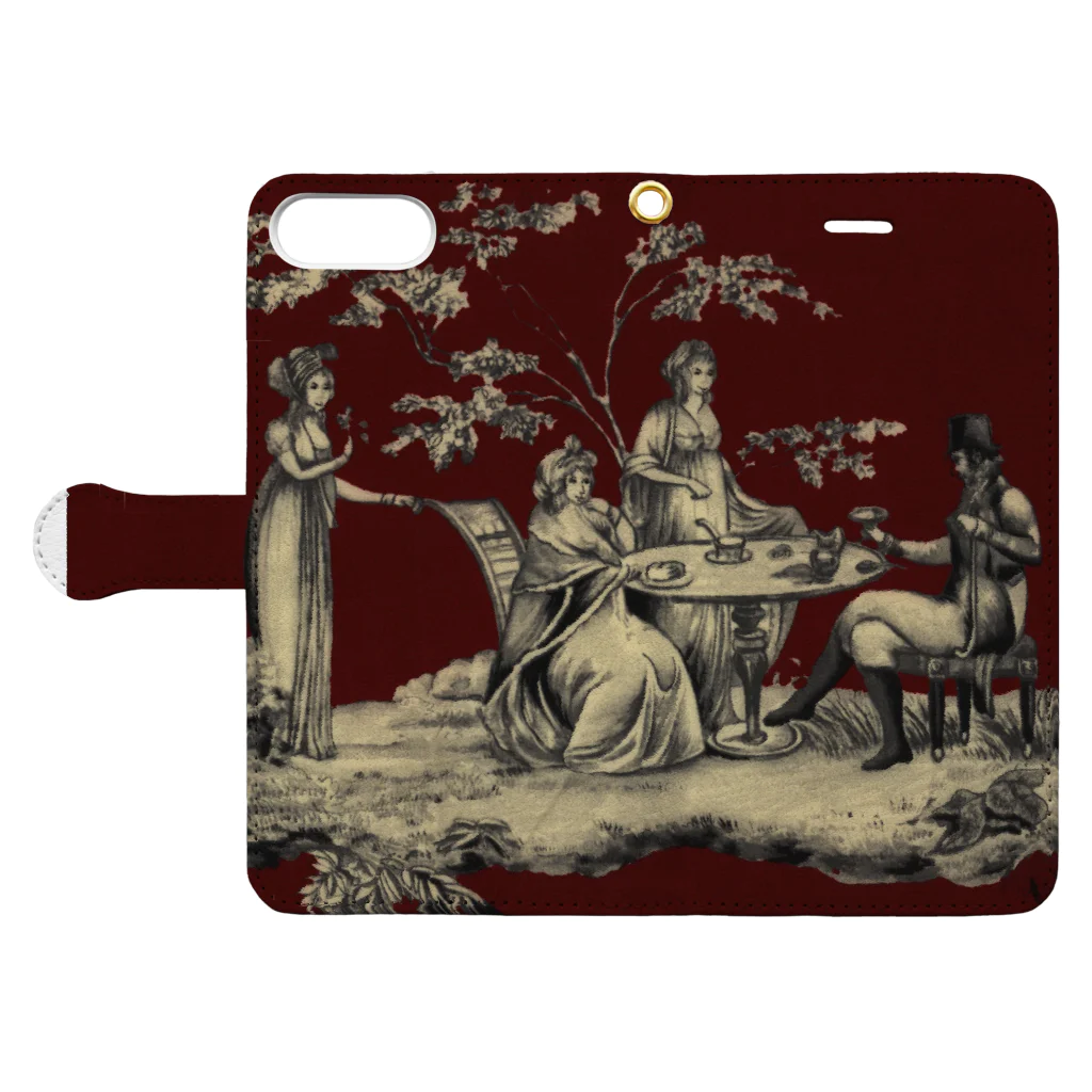 J. Jeffery Print Galleryのトワルドジュイ Toile de Jouy Book-Style Smartphone Case:Opened (outside)