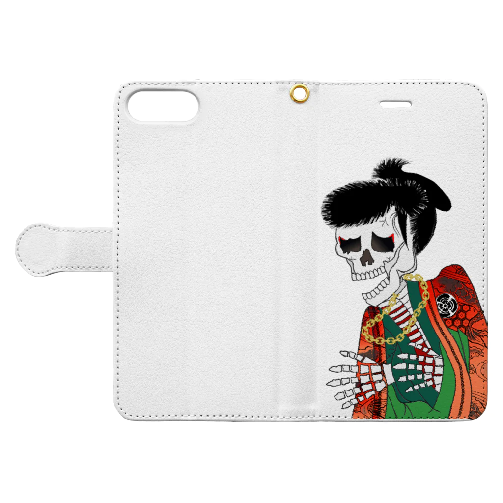 FAWN★GANGの写楽ドクロ Book-Style Smartphone Case:Opened (outside)