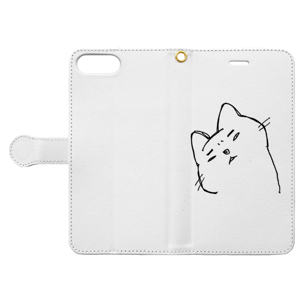 スピリチュアルヴィーガン商店のは？猫 Book-Style Smartphone Case:Opened (outside)