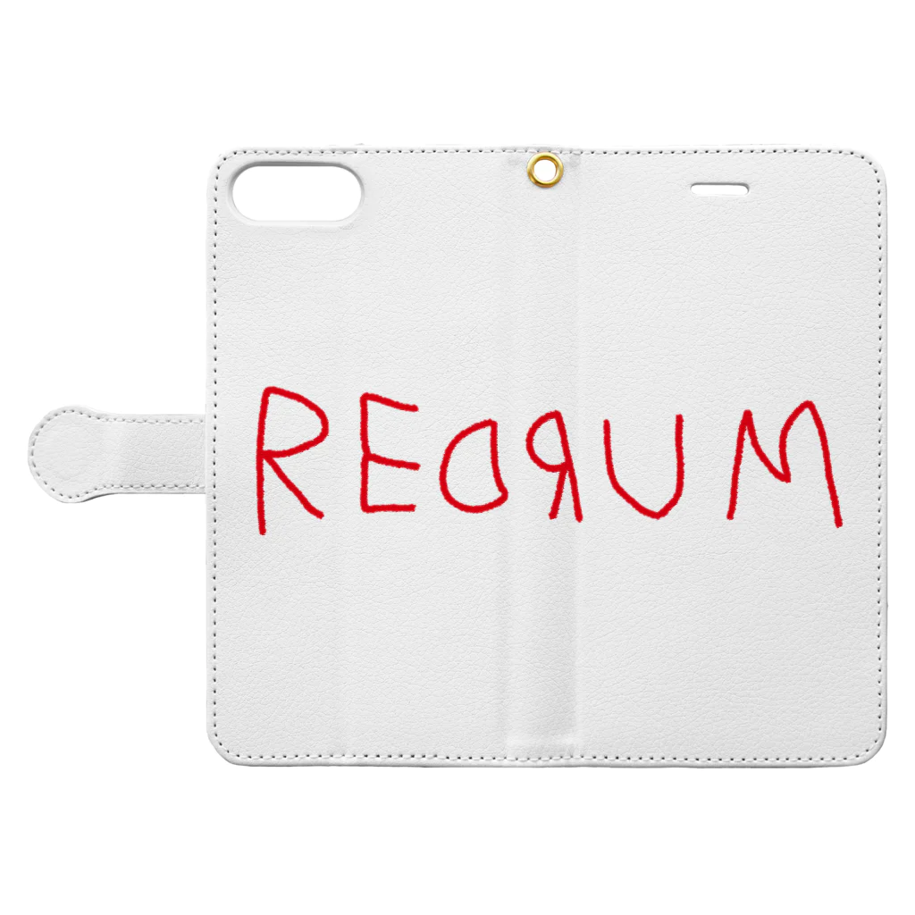 AliviostaのREDRUM レッドラム ロゴ Book-Style Smartphone Case:Opened (outside)