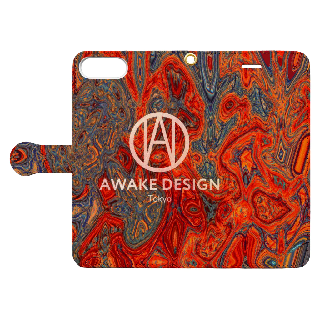 AWAKE_DESIGNのawake349 手帳型スマホケースを開いた場合(外側)