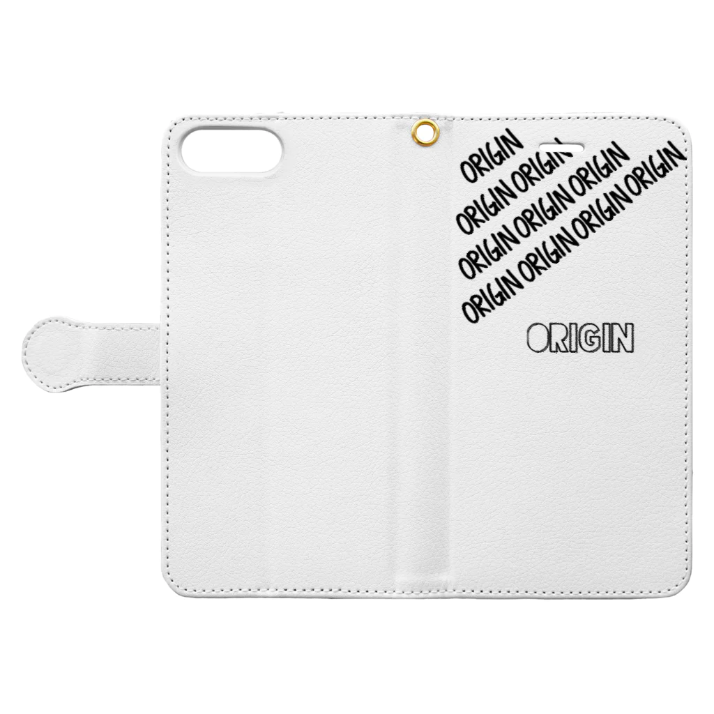 Originのorigin text Book-Style Smartphone Case:Opened (outside)