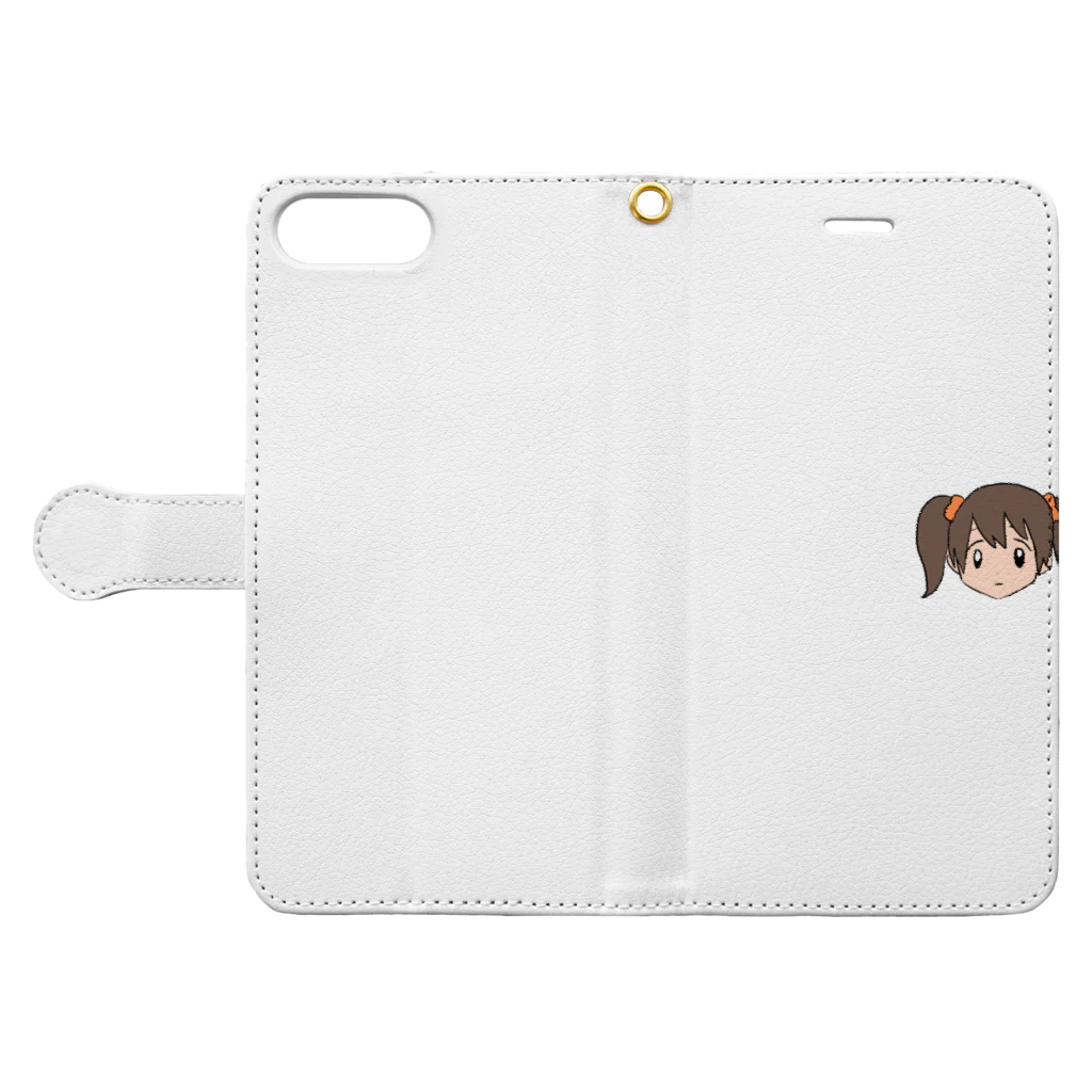 子種潰乳子殴の子種潰乳子殴（顔） Book-Style Smartphone Case:Opened (outside)