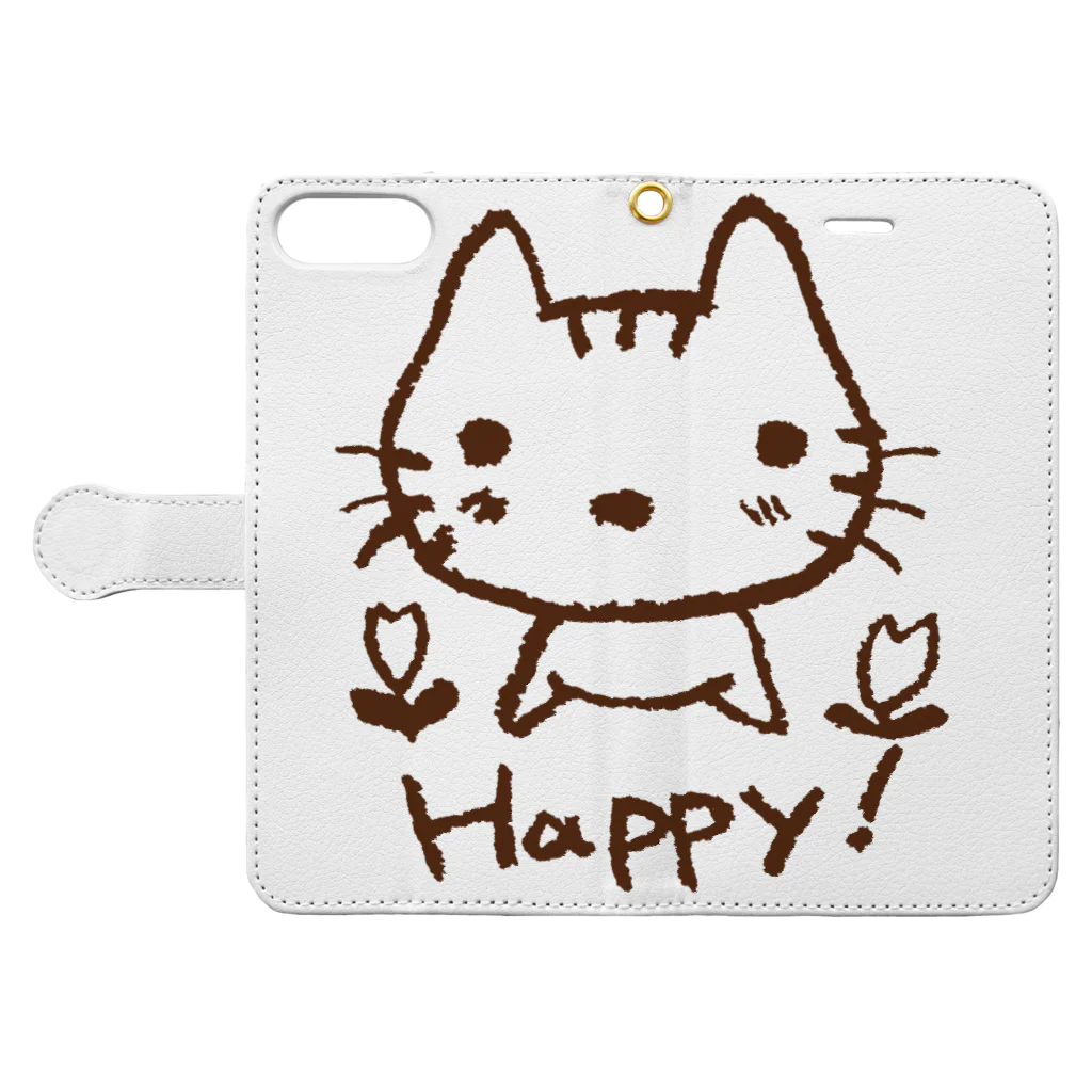 Gallery_shihotのHappy!Cat Book-Style Smartphone Case:Opened (outside)