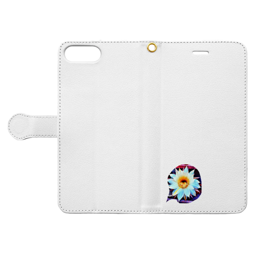 Life Timeのサボ花 Book-Style Smartphone Case:Opened (outside)