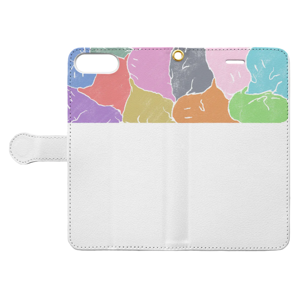 とんばぼ商店の牛乳ビンのマモノ（色） Book-Style Smartphone Case:Opened (outside)