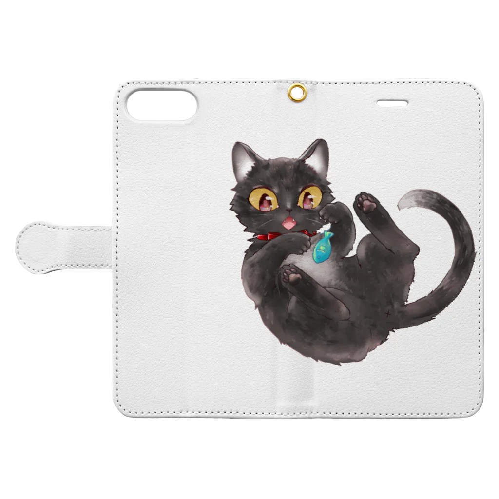 #保護猫カフェひだまり号の小町シリーズ Book-Style Smartphone Case:Opened (outside)