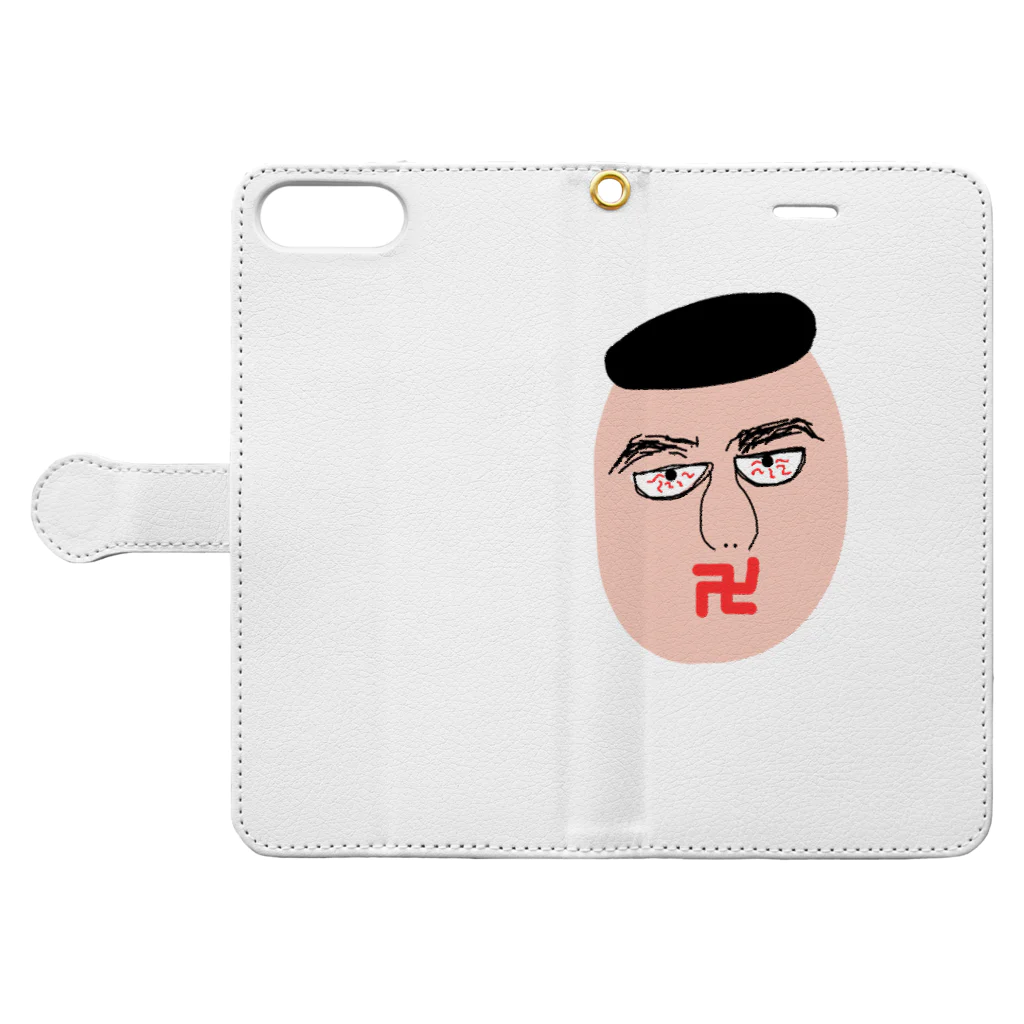 moe222の紙一重くん Book-Style Smartphone Case:Opened (outside)