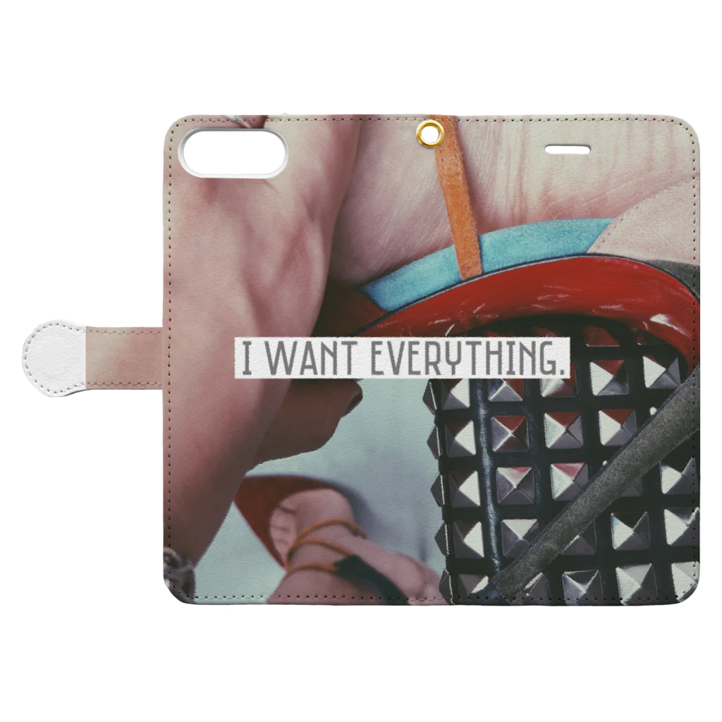 MMrisamorのI want everything. Book-Style Smartphone Case:Opened (outside)