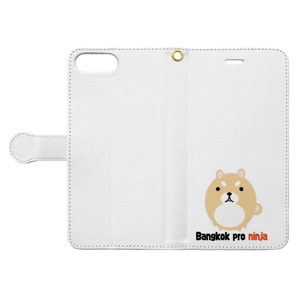 バンコクのプロ忍者の忍者犬 Book-Style Smartphone Case:Opened (outside)