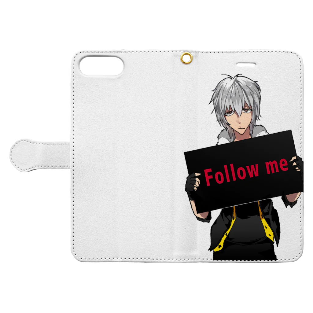 eve_abyss@フォロバ102％ゲーム、イラスト垢さんは200%でお送り致します♂♀のfollow me Book-Style Smartphone Case:Opened (outside)