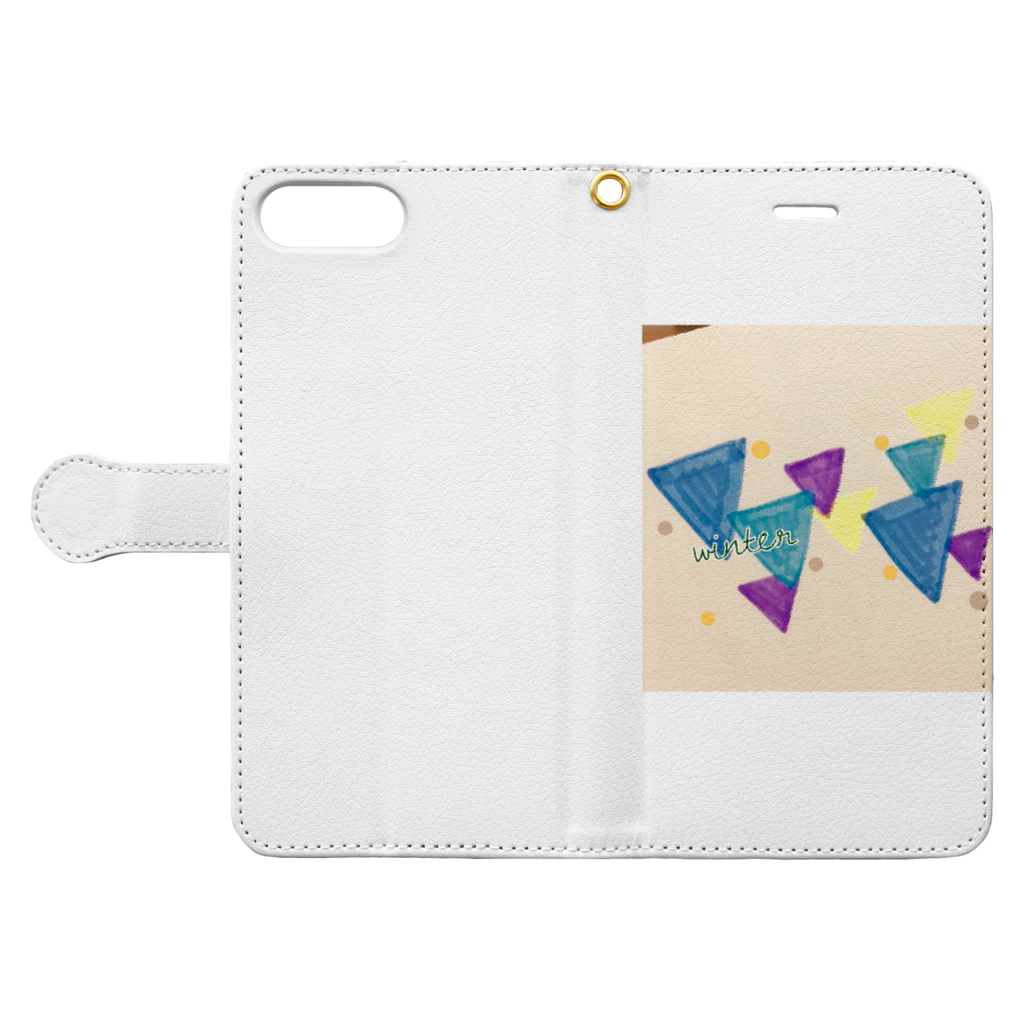 tiny sunのsankaku winter Book-Style Smartphone Case:Opened (outside)