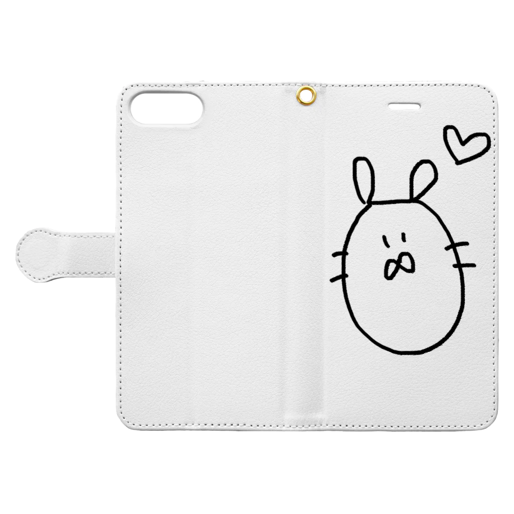 nyunのうさちゃん Book-Style Smartphone Case:Opened (outside)