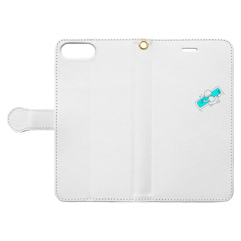 mamomamaの風呂掃除 Book-Style Smartphone Case:Opened (outside)