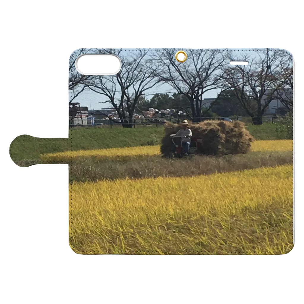 fujiatsuの稲刈り Book-Style Smartphone Case:Opened (outside)