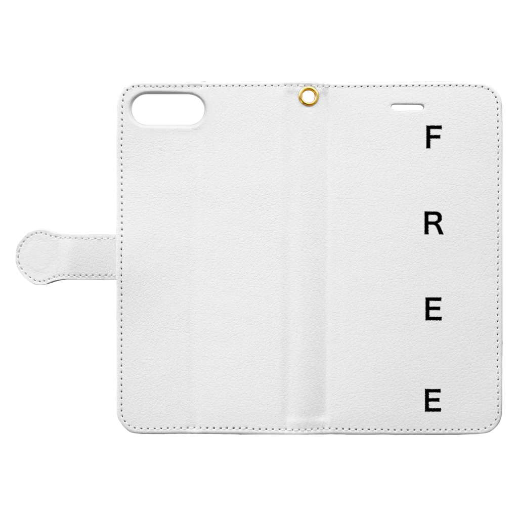 FREE　自由になろうのFREE   自由になろう。 Book-Style Smartphone Case:Opened (outside)