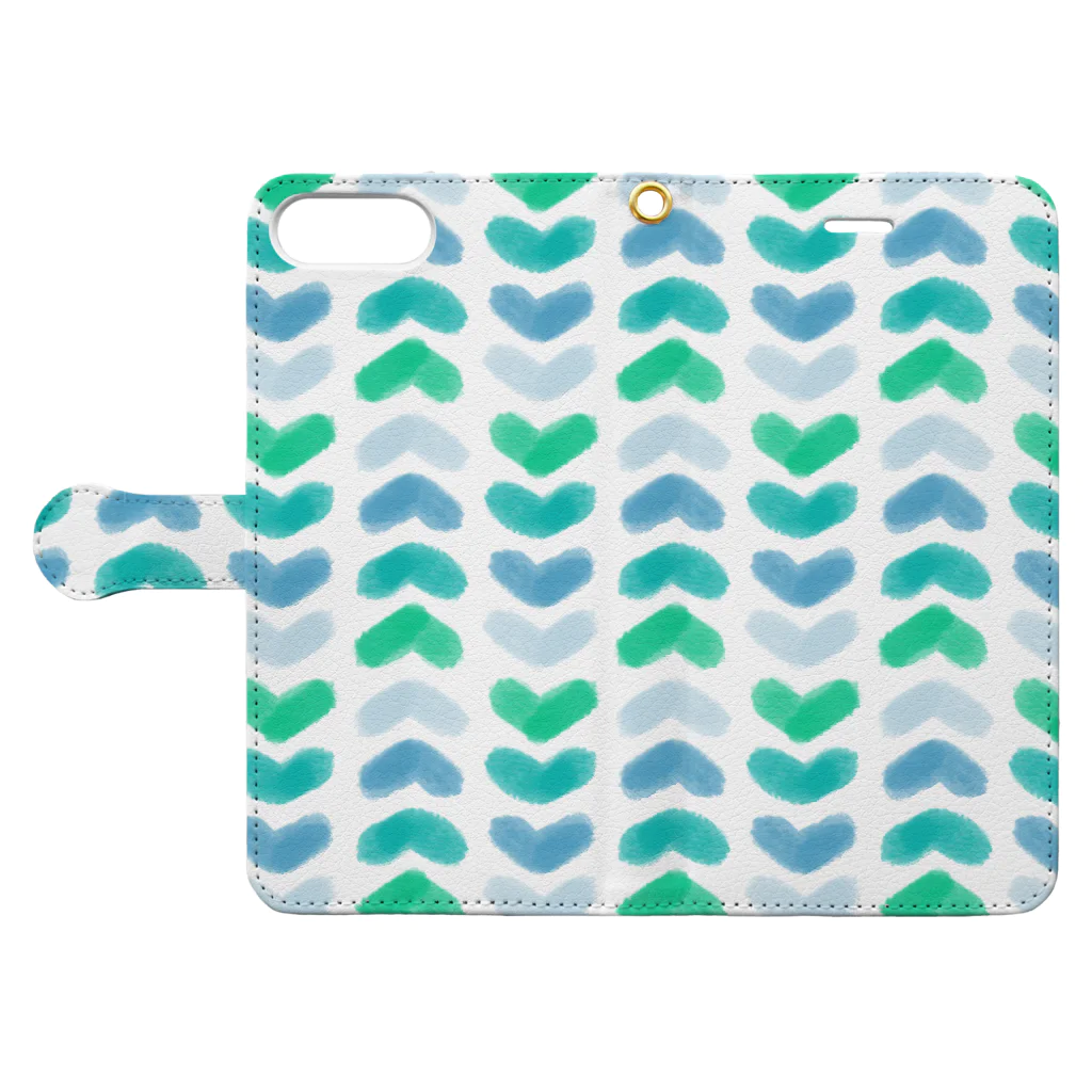 night_flightのwave_blue Book-Style Smartphone Case:Opened (outside)