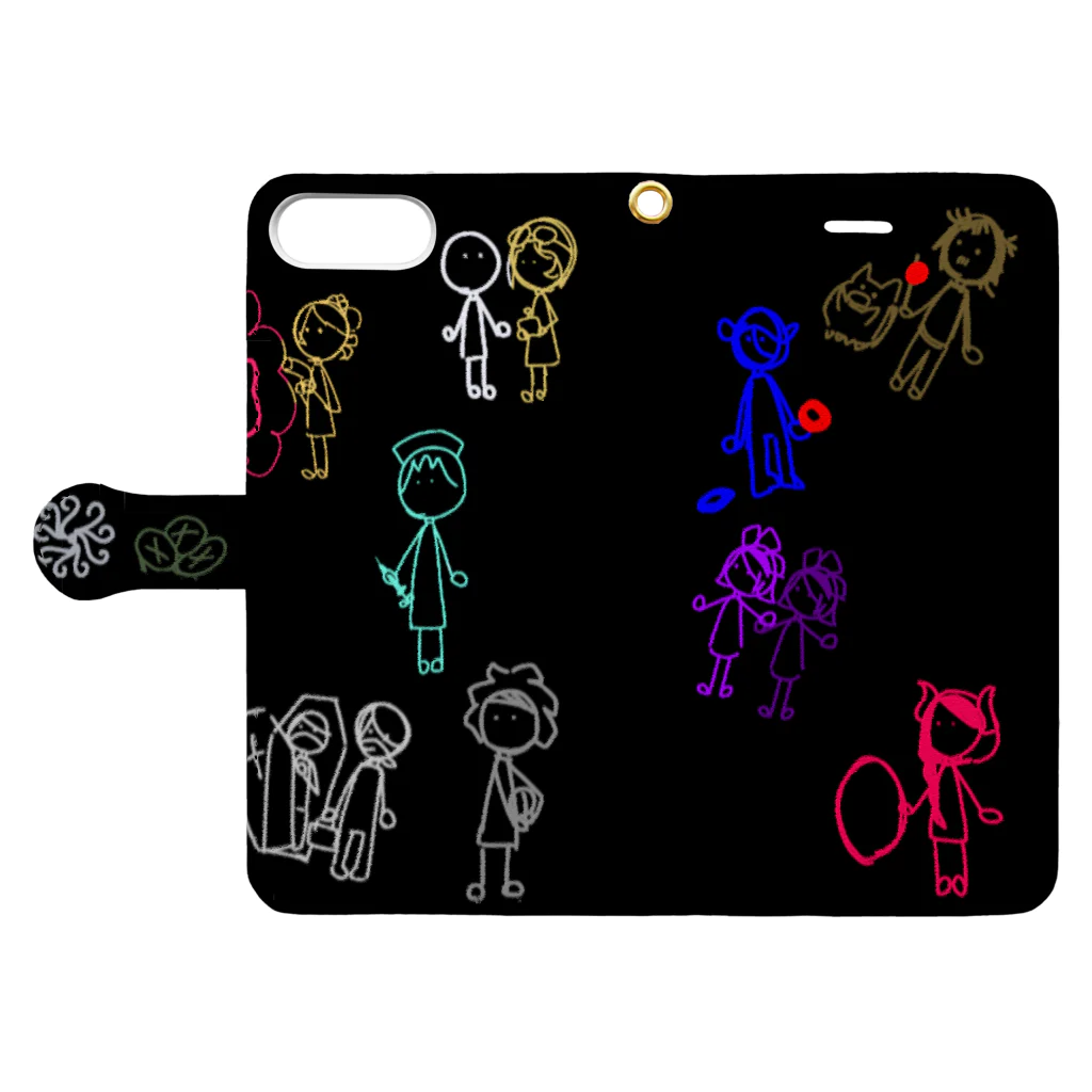 @のゆる~い第五人格(サバイバー) Book-Style Smartphone Case:Opened (outside)