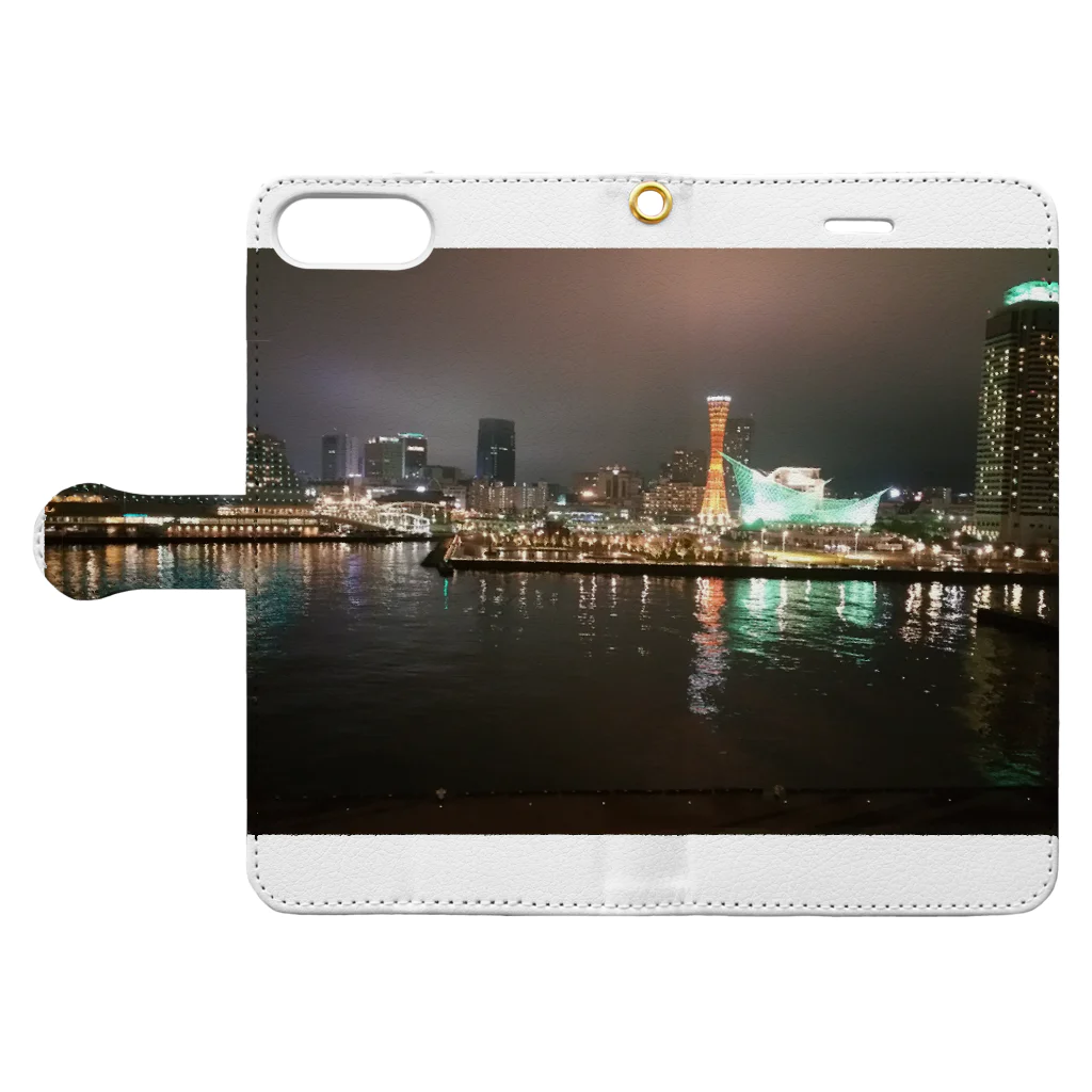 kirisimakoの港の夜景 Book-Style Smartphone Case:Opened (outside)