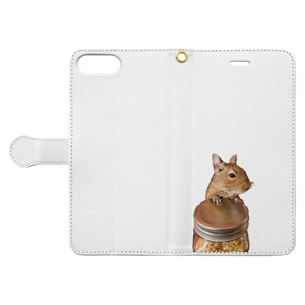 DEGU.のデグーのねむちゃん~エン麦ボトル~ Book-Style Smartphone Case:Opened (outside)