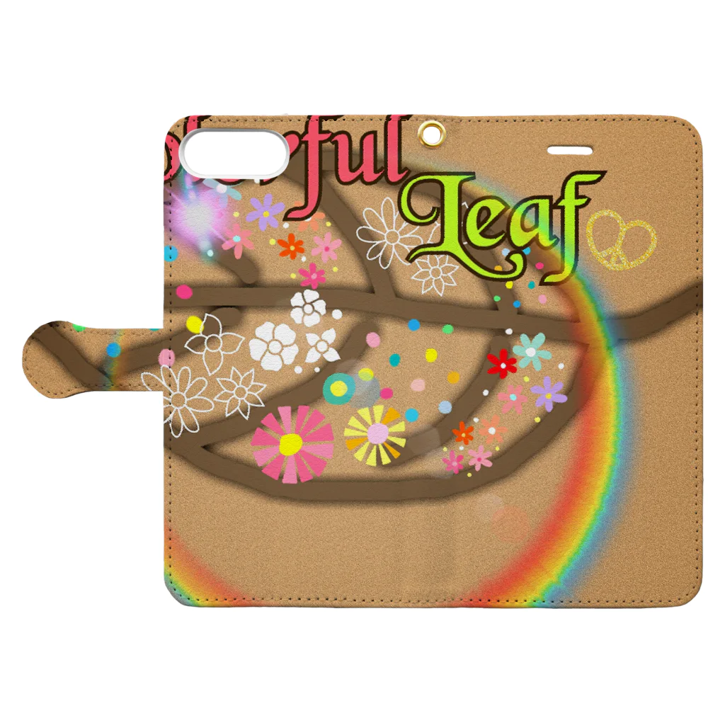 Colorful LeafのカラフルLeaf Book-Style Smartphone Case:Opened (outside)