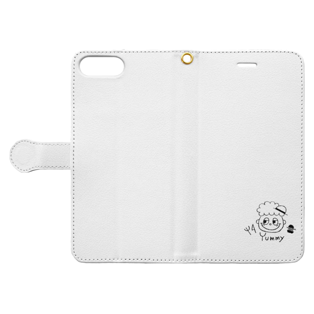 funny M'sのYummyくん Book-Style Smartphone Case:Opened (outside)