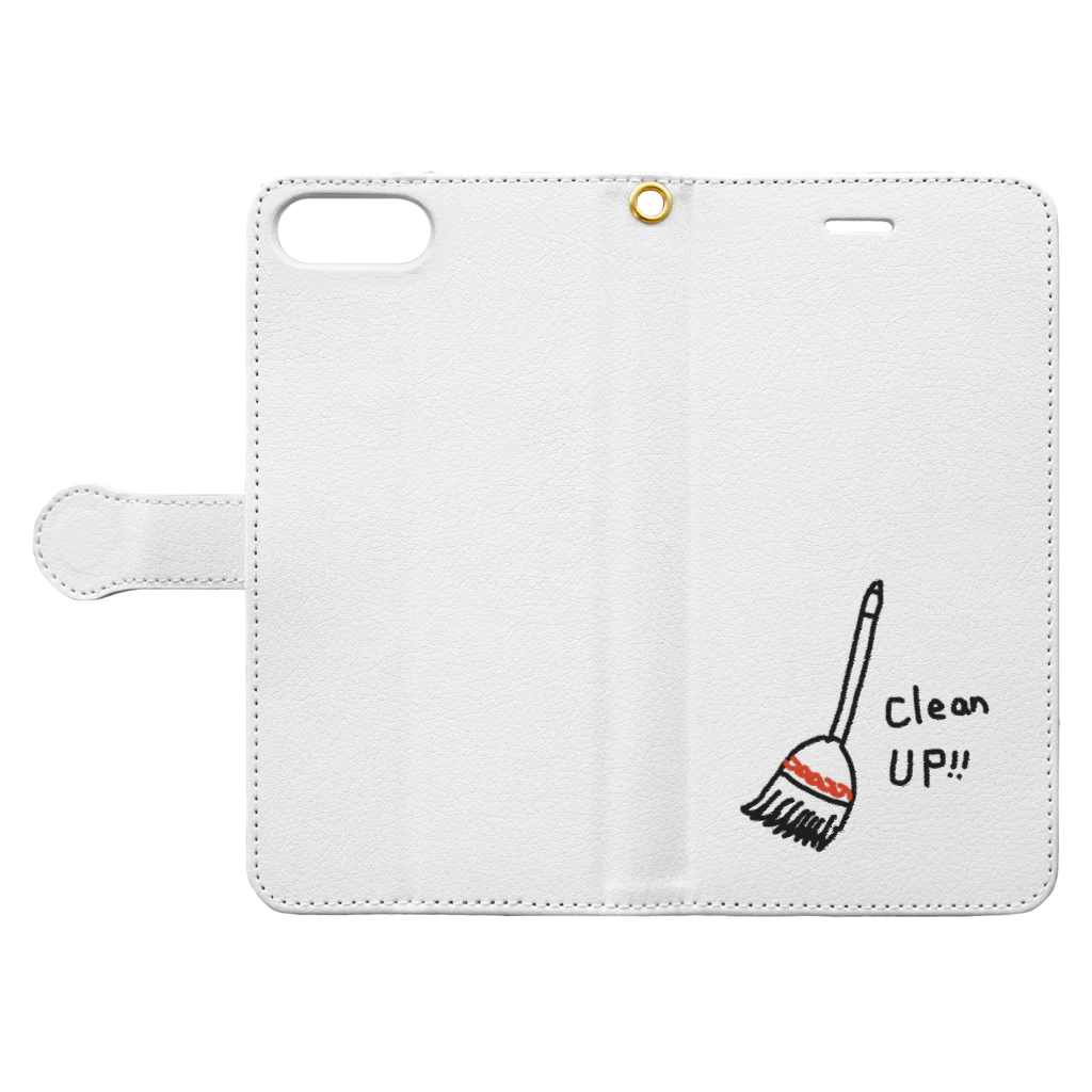 Kanako-sのClean up  Book-Style Smartphone Case:Opened (outside)