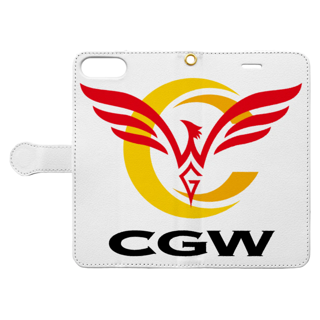 キャスバル公式ファングッズショップのCGW公式グッズ 手帳型スマホケースを開いた場合(外側)