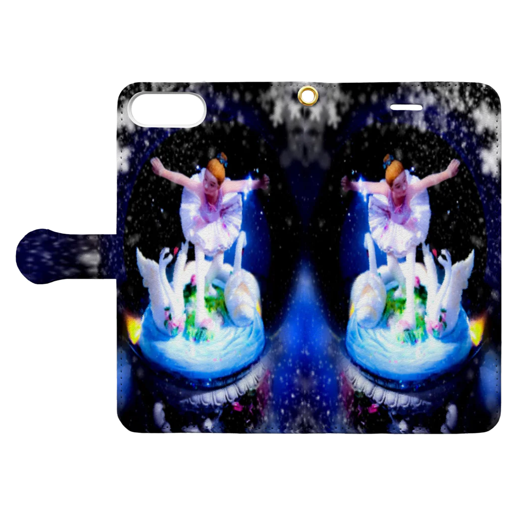 KomichiのBallerina & Swan Book-Style Smartphone Case:Opened (outside)