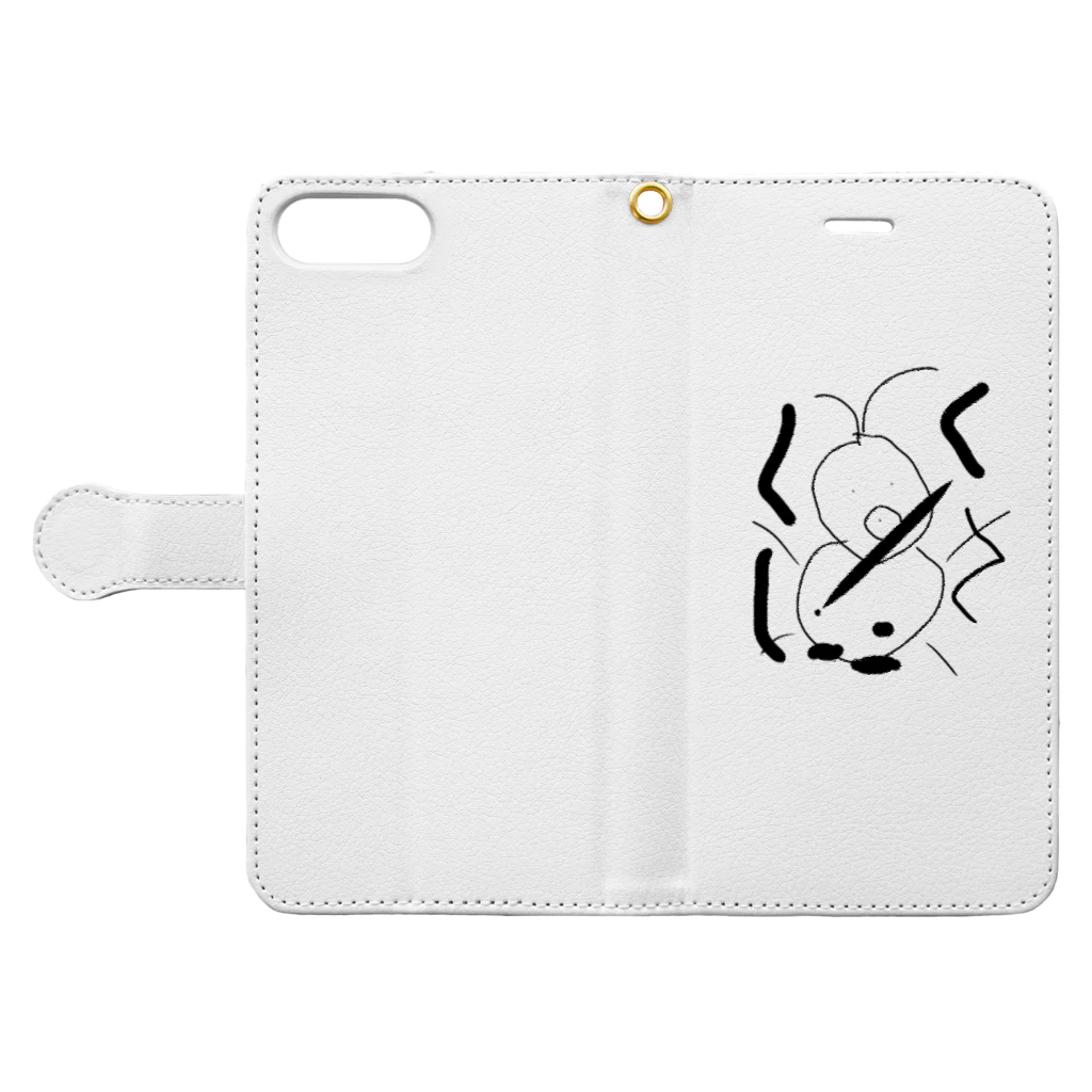 tuんのすさまじ君 Book-Style Smartphone Case:Opened (outside)