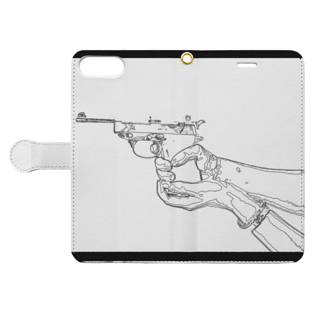 NonoshimaのサバイバルGUN Book-Style Smartphone Case:Opened (outside)