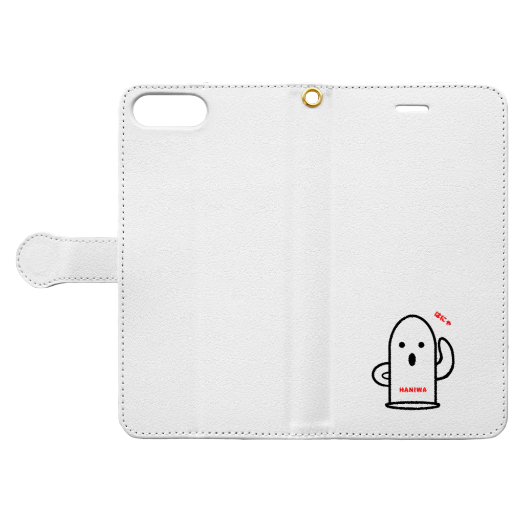 soundのHANIWA (挨拶) Book-Style Smartphone Case:Opened (outside)