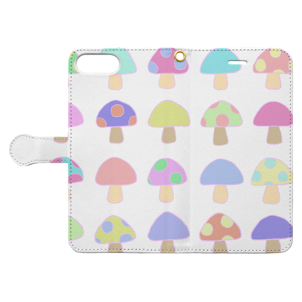 ゆゆやのゆめきのこ Book-Style Smartphone Case:Opened (outside)