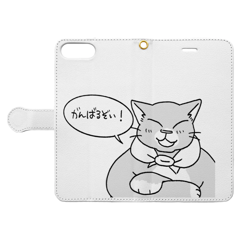 NEKOGETのにゃーん 手帳型スマホケースを開いた場合(外側)