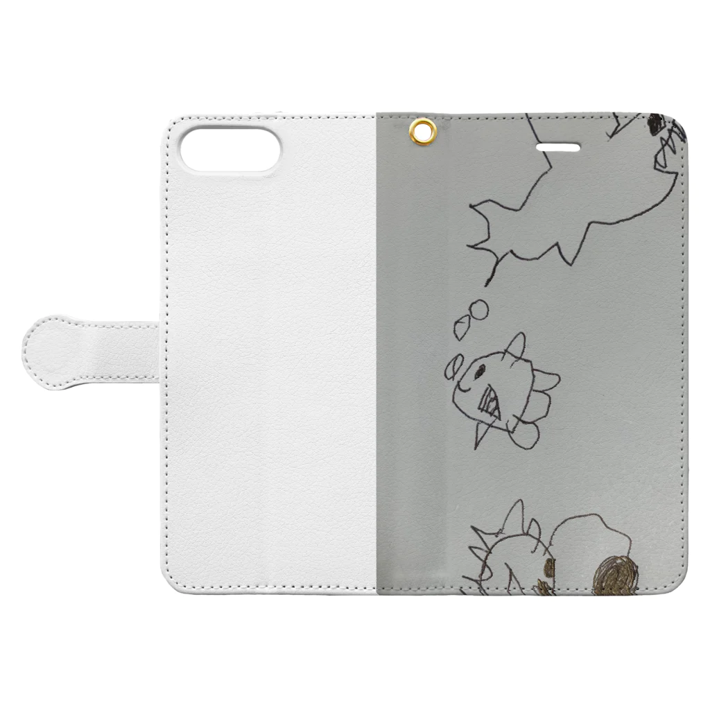 satruのうみのそこ Book-Style Smartphone Case:Opened (outside)