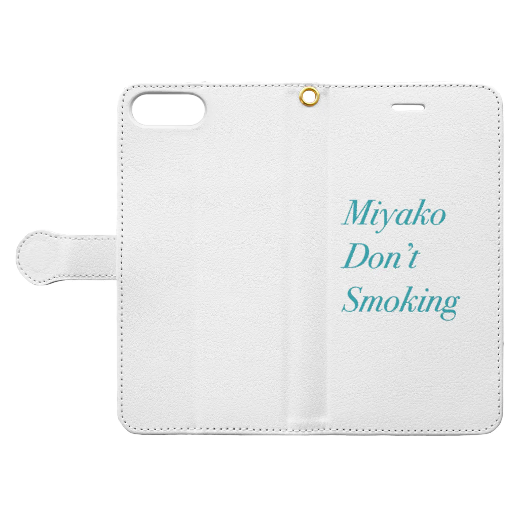 天文部 officialのMiyako Don’t Smoking  手帳型スマホケースを開いた場合(外側)