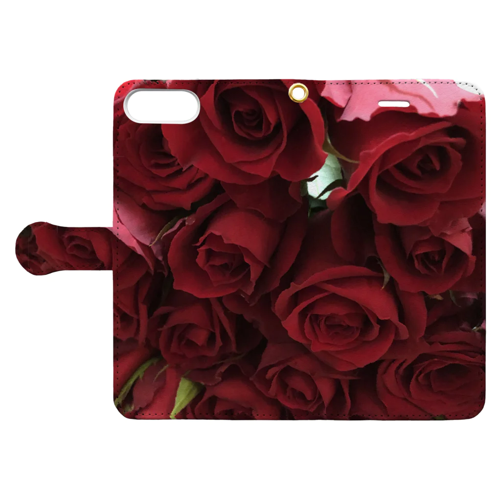 satomimioのバラの花束 Book-Style Smartphone Case:Opened (outside)